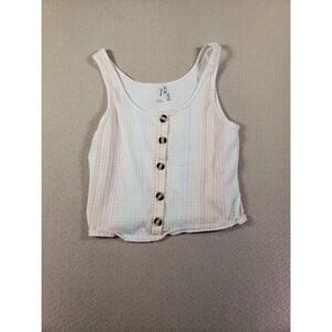 Mudd Tank Top Girls Large Multicolor Sleeveless Scoop Neck Wide Strap Button Up
